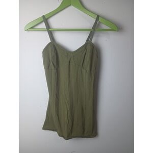Vintage Decree Y2K Olive Green Camisole Sweetheart Neck Bustier Style Top Small